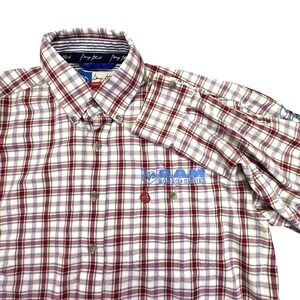 Wrangler George Strait Shirt Men's Large Ram Rodeo‎ Series Button Down Plaid